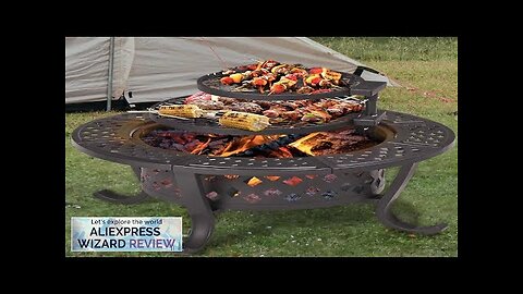 Fire Pit36" Outdoor Wood Burning Fire Pit with 2 GrillsBBQ Large Fire Review