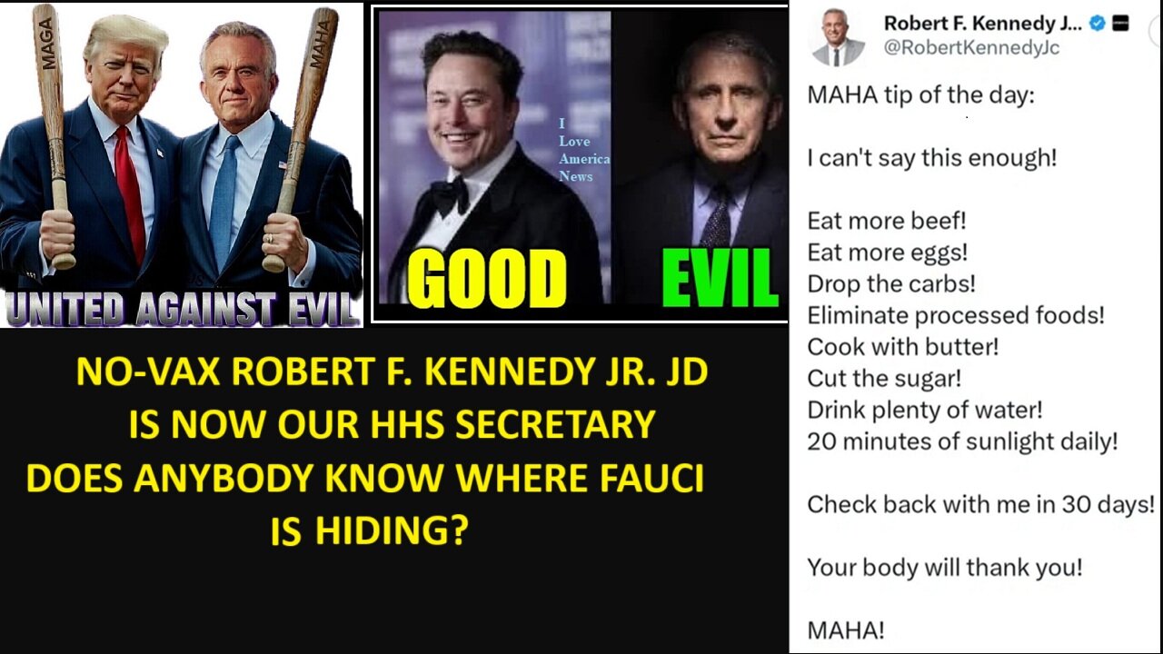 NO-VAX ROBERT F. KENNEDY JR. JD IS NOW OUR HHS SECRETARY. DOES ANYBODY KNOW WHERE FAUCI IS HIDING?