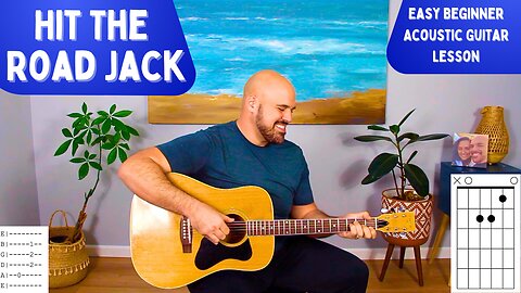 Hit The Road Jack - Acoustic Guitar Lesson - Beginner Fingerpicking