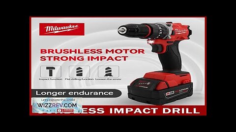 Milwaukee 150N.m Brushless Electric Impact Drill Cordless Drill Driver Mini Electric Review