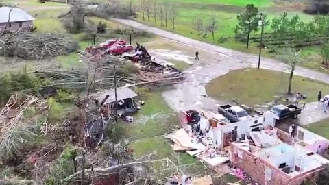 WATCH: Footage shows devastation in McCall Creek, Mississippi after tornado swept through