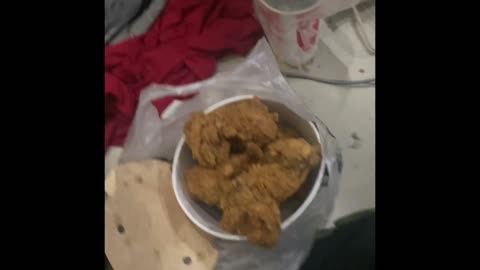 TRASHED HOTEL ROOM WITH KFC AND STARBUCKS
