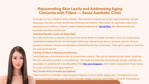 Rejuvenating Skin Laxity and Addressing Aging Concerns with Fillers — Seoul Aesthetic Clinic