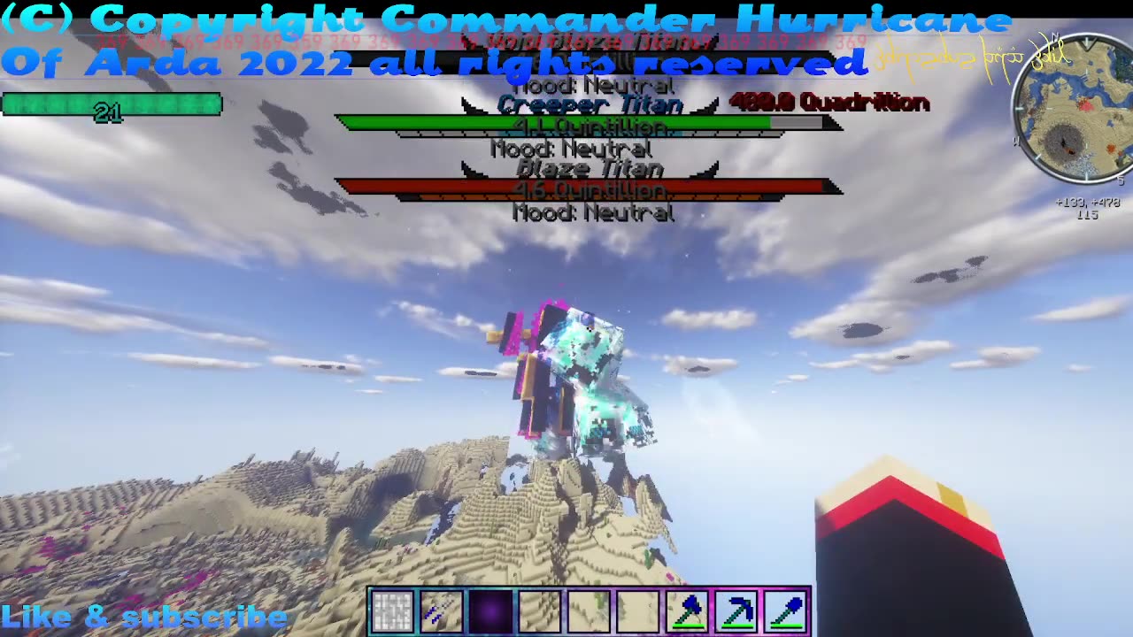 Minecraft Mob Battle Blaze titan,Void blaze titan vs charged creeper titan