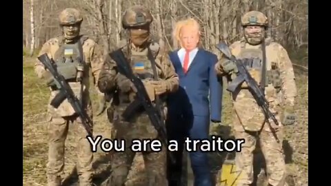 Ukrainian soldiers burns Donald Trump effigy and books: TRUMP IS FAKE PRESIDENT!