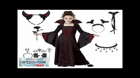 Halloween Costume for Kids Halloween Fantasy Vampire Costume Girls Long Tutu Dress Review