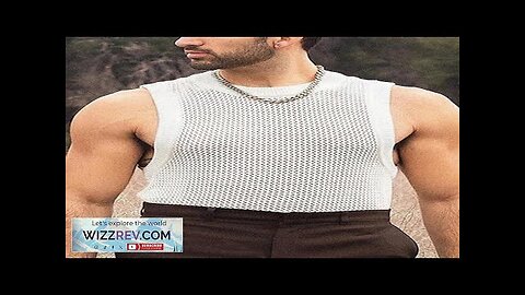 Mens Crochet Knit Mesh See Through Casual Tank Top White M Review