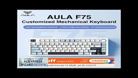 AULA F75 2.4G Wireless/Bluetooth/Wired Gaming Mechanical Keyboard RGB Customized 75% Layout Review