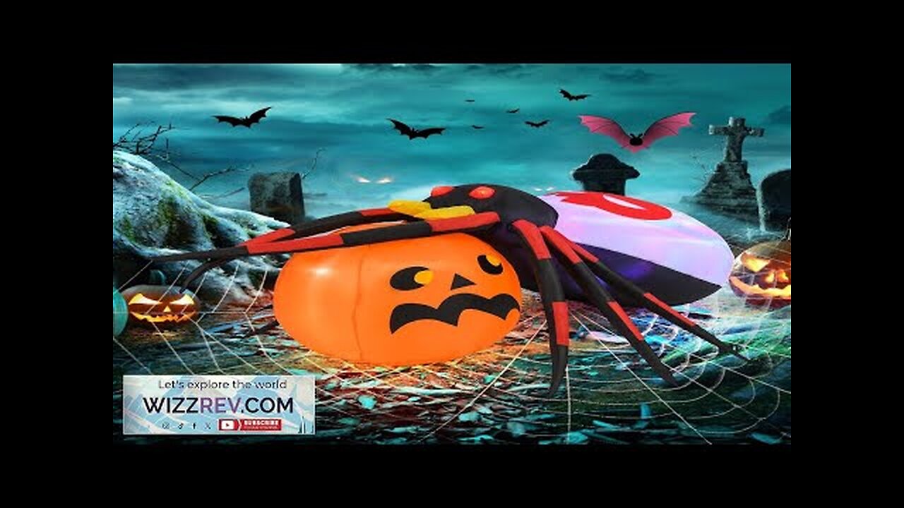 Goplus 5 Ft Length Halloween Inflatables Spider Outdoor Decoration with Pumpkin Magic Review