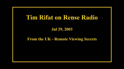 Jul 29, 2003 - From the UK - Remote Viewing Secrets