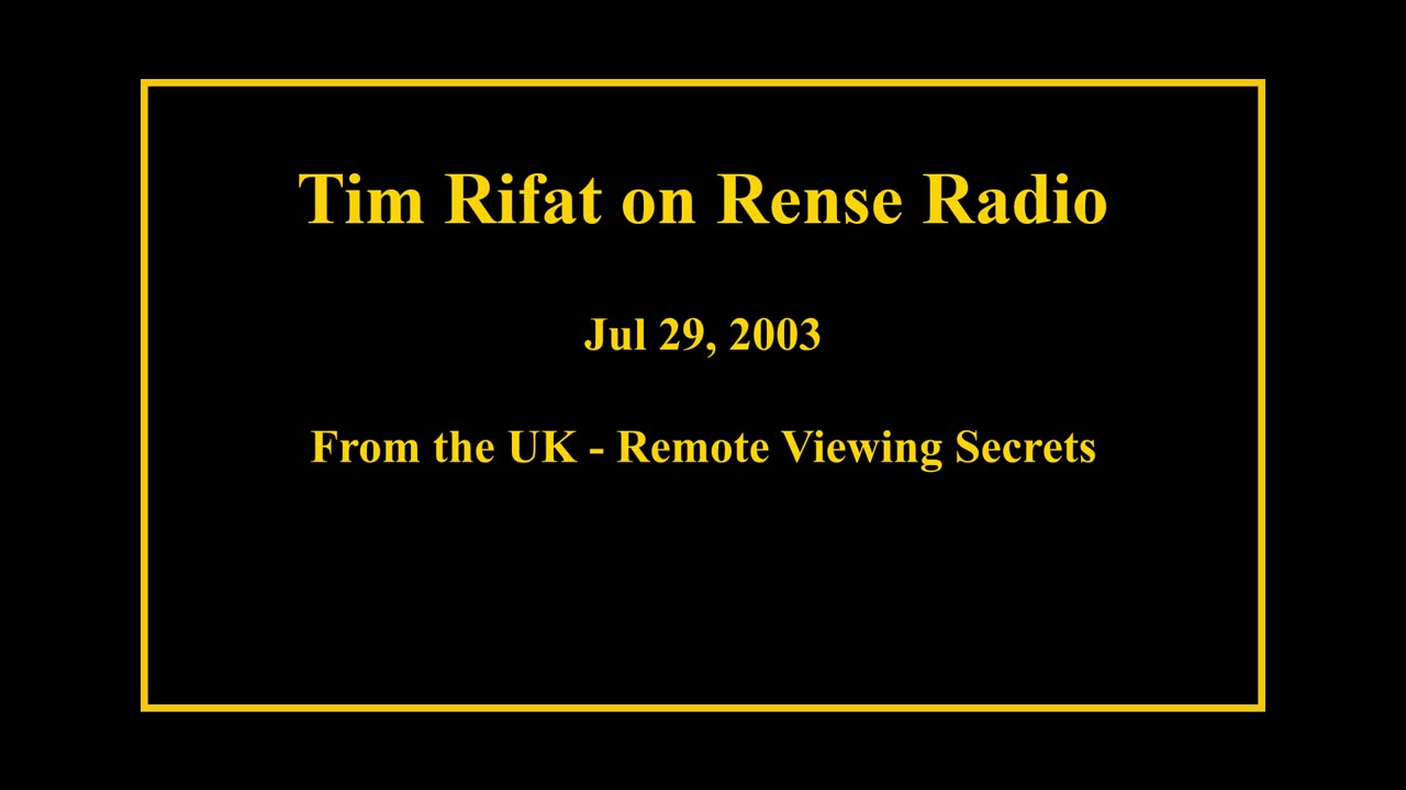Jul 29, 2003 - From the UK - Remote Viewing Secrets