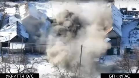 Ukrainian Drone Strikes Bring the House Down Around Russian Soldiers