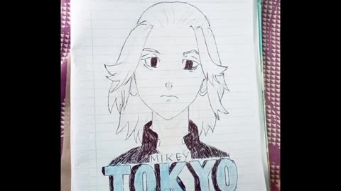 Drawing Mikey Tokyo revengers using a pencil