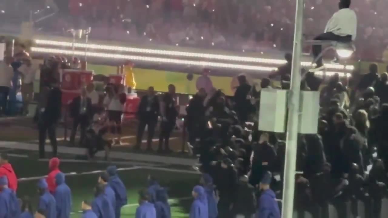 Pro-Palestinian protester crashes the halftime show at the Super Bowl