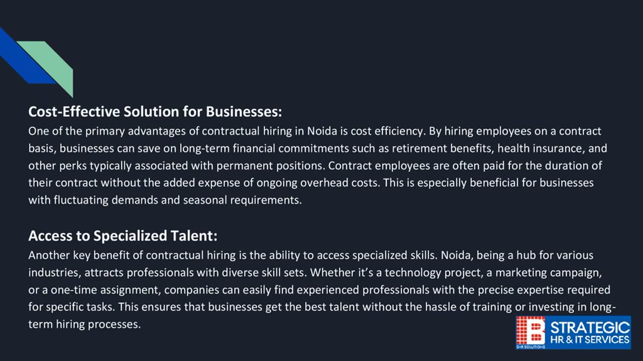 What Are the Benefits of Contractual Hiring for Businesses in Noida?