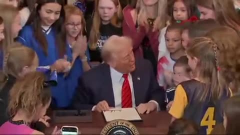 President Trump officially signs the Executive Order banning men from competing in women's sports.