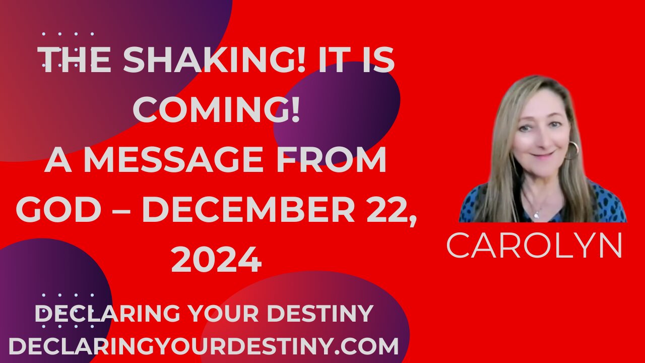 THE SHAKING! IT IS COMING! - A MESSAGE FROM GOD - DECEMBER 22, 2024