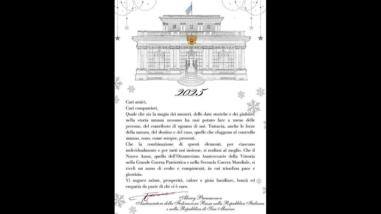 #BUON 2025 - “SENTITI AUGURI DI BUON ANNO, ANCHE DA PARTE DELLA FEDERAZIONE RUSSA, A 🛑GIORNALISTI E POLITICI PRO - ABORTO, PRO - ZELENSKY E PRO - PANDE TRUFFA!!”😇💖🙏 === IL CUORE IMMACOLATA DI 〽️ARIA TRIONFERÀ!! ===