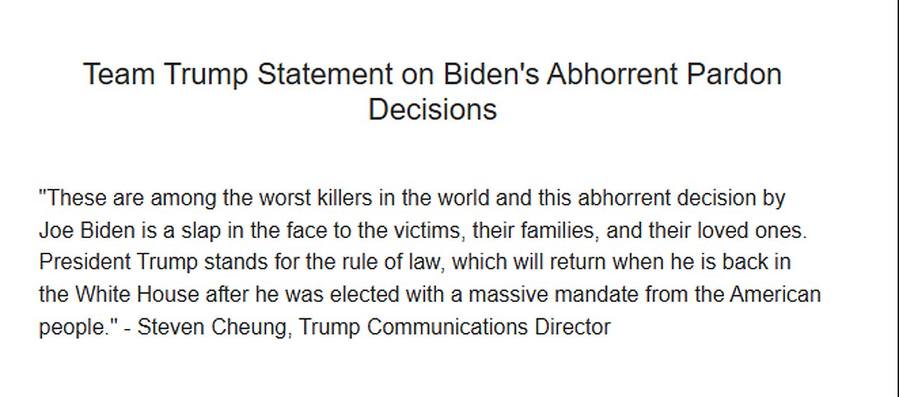 Trump Team. Biden Commuting Death Sentences 'Abhorrent'