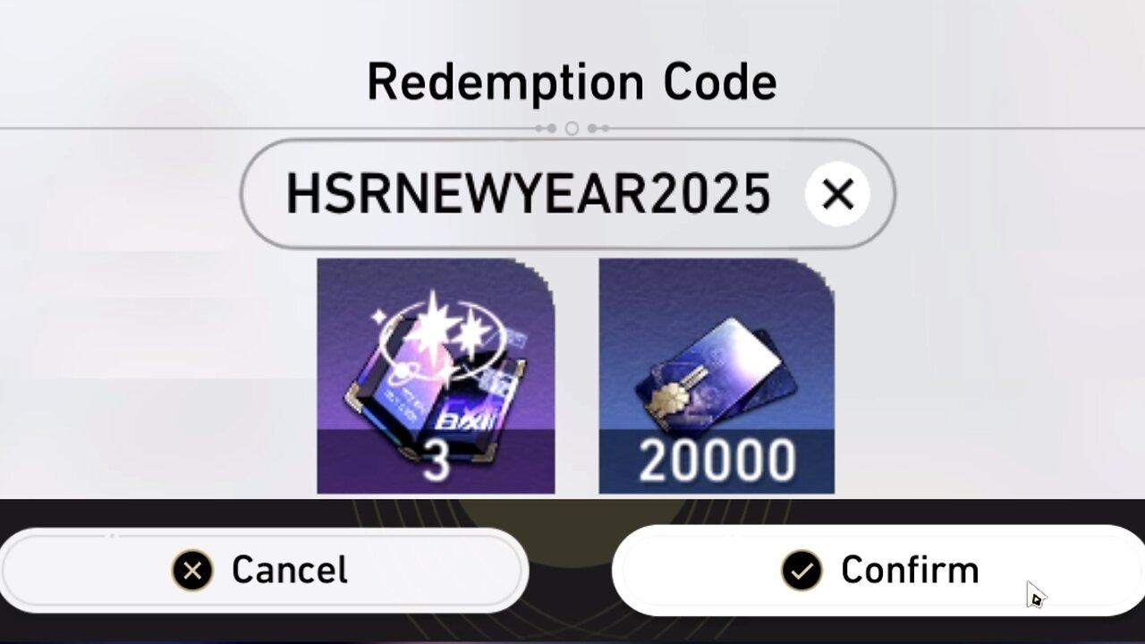 January 1, 2025 ITEM Code (Honkai: Star Rail)