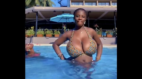 Bikini boobs in the hotel pool