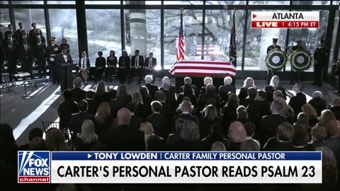 Jimmy Carter’s personal pastor reads Psalm 23 during funeral service