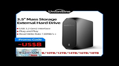 UnionSine 4TB 6TB 8TB 10TB 12TB 18TB 3.5"USB 3.2Gen HDD Compatible External Review