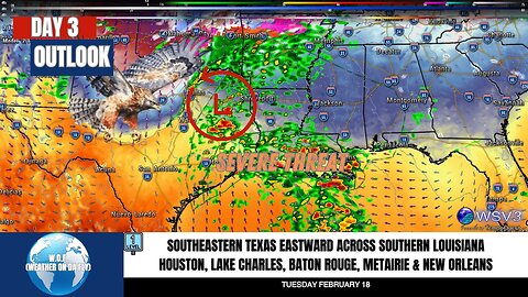 🚨 Feb 18: Severe Storms & Large Hail Threat for TX & LA!