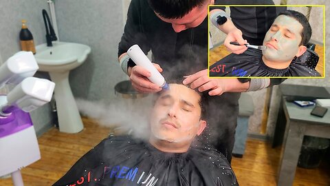ASMR Face Cleaning, Face Massage, Barber Massage