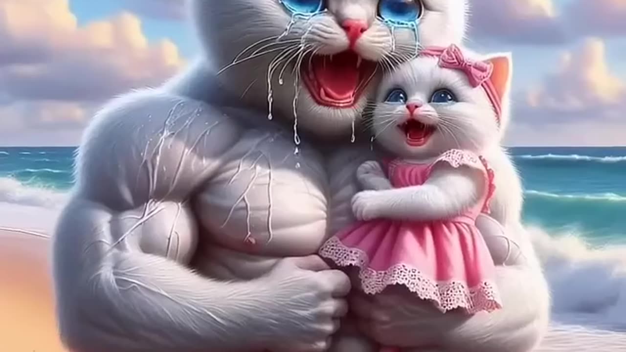 Daddy save little kitten