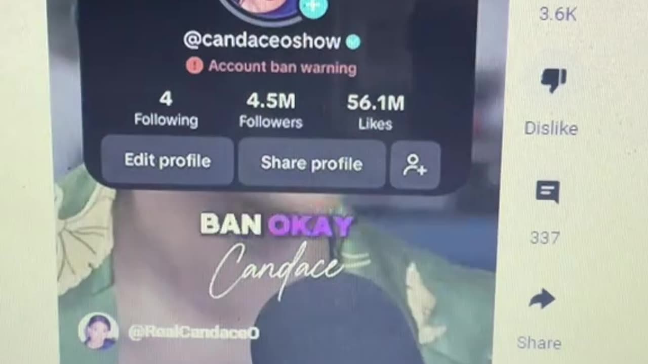 Candace Owens (Being banned on Tik Tok)