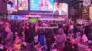 Muslims waving foreign flags took over Times Square in NYC to pray