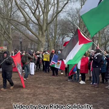 Rally in defense of migrants in New York City.