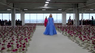 Models bloom in hand-crafted creations for Carolina Herrera show