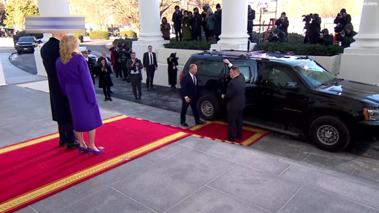 Donald and Melania Trump arrive at The White House