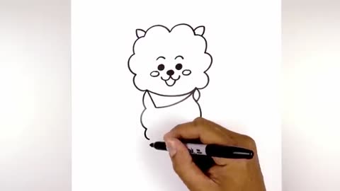 How to Draw BT21 RJ Step-by-Step