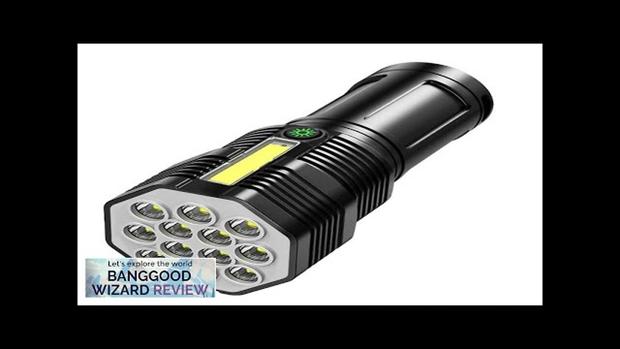 12LED Ultrabright Outdoor Home Portable LED Flashlight USB Charging Super Light Tactical Review