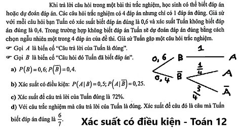 Khi trả lời câu hỏi trong một bài thi trắc nghiệm, học sinh có thể biết đáp án hoặc dự đoán đáp án