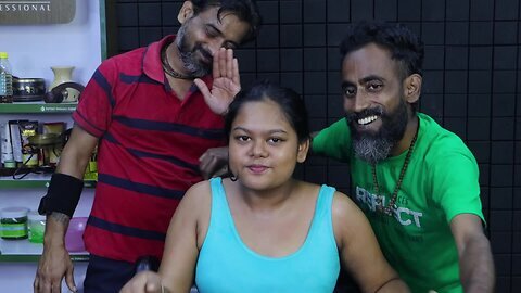She Received Powerful Massage by Double Barber _ Neck Cracking _ Spine Cracking _ Body Massage ASMR