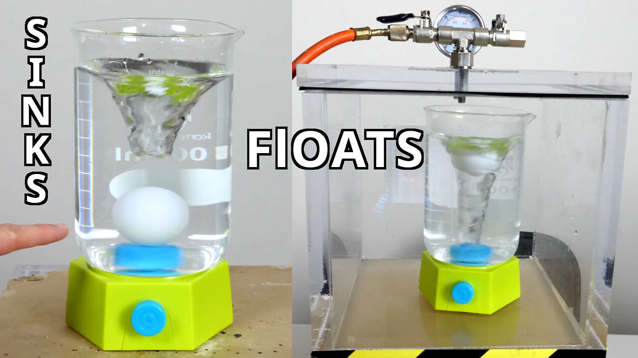 🔬#MESExperiments 47: Ping Pong Ball Floats in a Water Vortex when inside a Vacuum Chamber