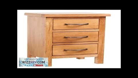 Solid Oak Wood Nightstand with 3 Storage Drawers Living Room Bedroom Stand Review