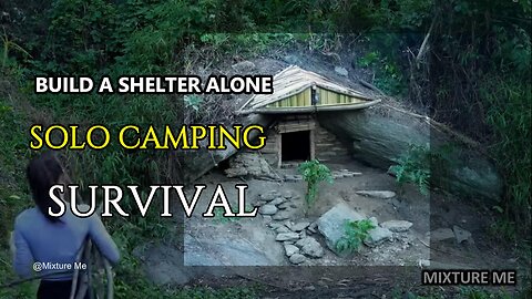 Mountain Camping Adventure | Building a Shelter in the Rain | Survival Skills