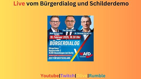 Live vom Bürgerdialog mit Tino Chrupalla und Demo mit Schildern; Neuenhagen bei Berlin #190225