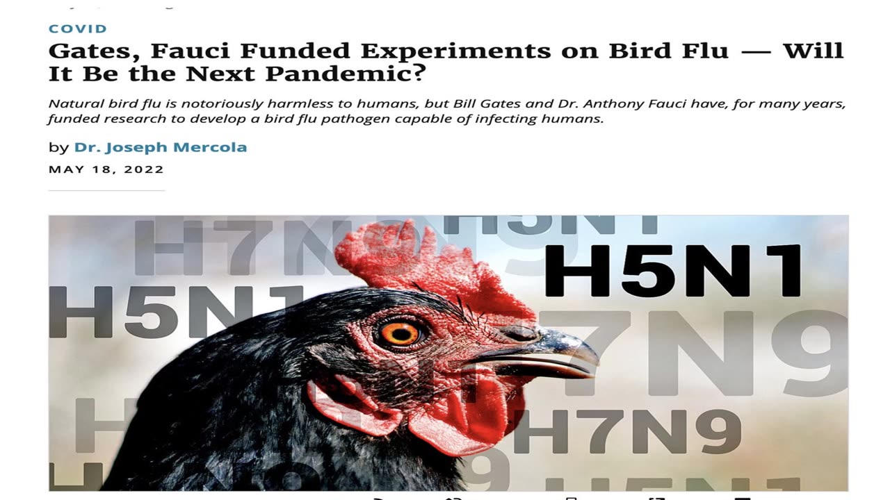 2022 Article: Gates, Fauci Funded Experiments on Bird Flu