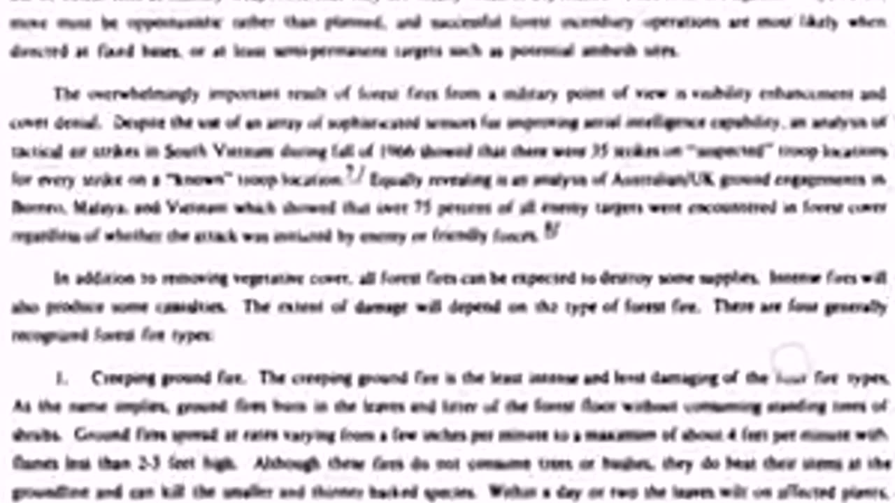 DARPA document on how to use "forest fires" as a weapon...