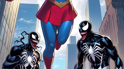 Spider man and venom pranks with super girl