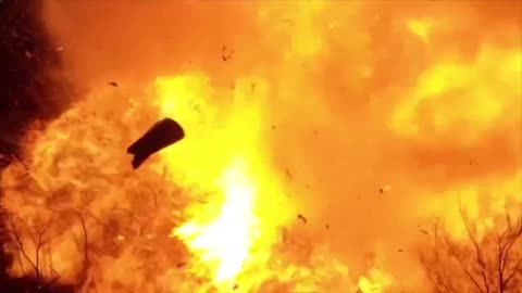 Insane Detonation of a Russian Truck Carrying Mines