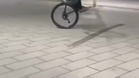 This guy has some serious skills of bicycle