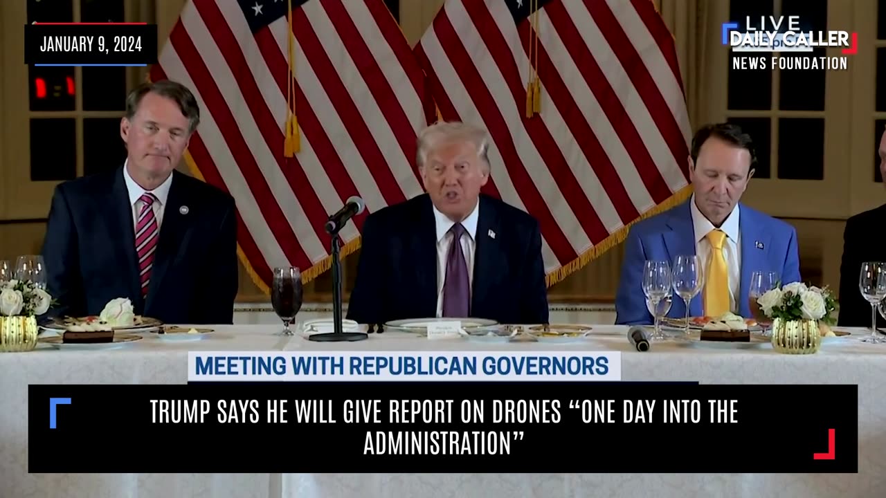 Trump Says He Will Give Report On Drones "One Day Into The Administration"