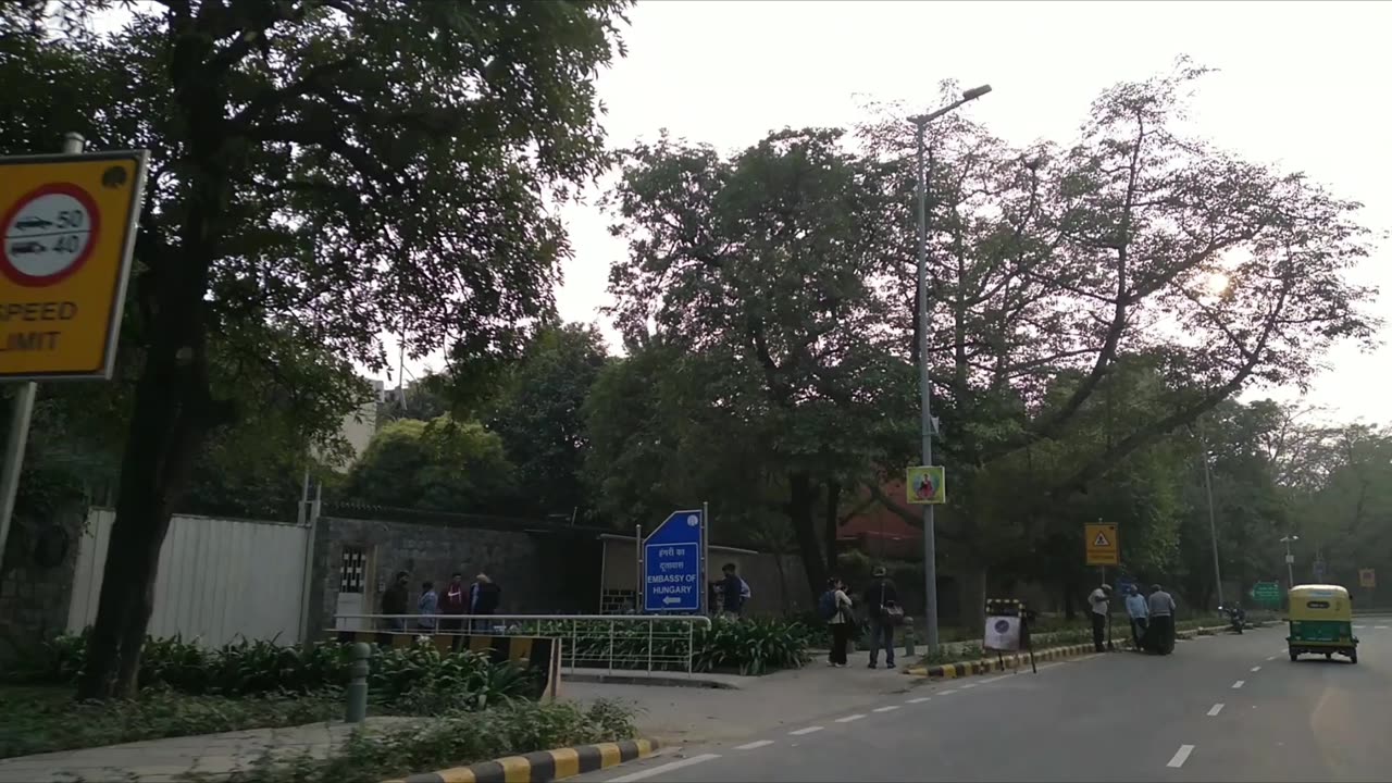 Riding through the serene Diplomatic Enclave of Chanakyapuri, South Delhi 🏍️🌳